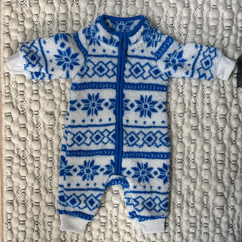 Carter's Blue and White Patterned Footie